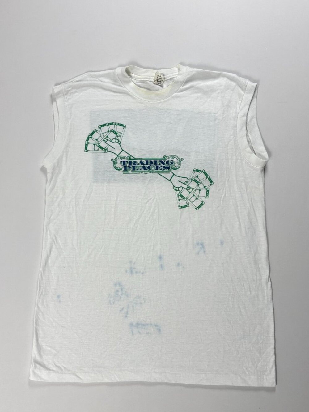 Vintage Trading Places Movie Channel Promo Sleeveless Shirt White M/L USA 80s